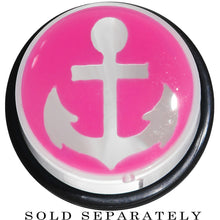 Load image into Gallery viewer, 18mm Clear Pink Acrylic Set Sail Nautical Anchor Taper