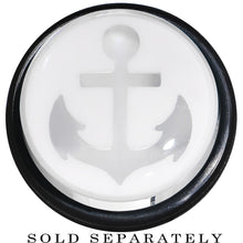 Load image into Gallery viewer, 20mm Clear White Acrylic Set Sail Nautical Anchor Taper