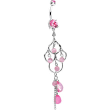 Load image into Gallery viewer, Pink Double Gem Baroness Katrina Chandelier Belly Ring