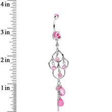 Load image into Gallery viewer, Pink Double Gem Baroness Katrina Chandelier Belly Ring