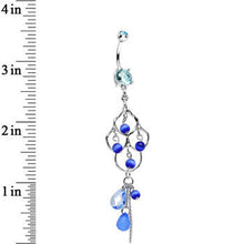 Load image into Gallery viewer, Blue Double Gem Baroness Katrina Chandelier Belly Ring