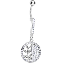 Load image into Gallery viewer, Clear Gem Tranquility Palm Yin Yang Dangle Belly Ring