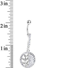 Load image into Gallery viewer, Clear Gem Tranquility Palm Yin Yang Dangle Belly Ring