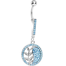 Load image into Gallery viewer, Aqua Gem Tranquility Palm Yin Yang Dangle Belly Ring
