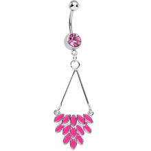 Load image into Gallery viewer, Pink Gem Caribbean Breeze Ladies Fan Dangle Belly Ring