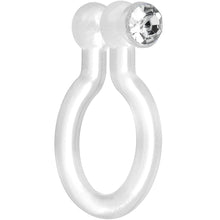 Load image into Gallery viewer, Clear Gem Clear Bioplast Clip On Non-Pierced Fake Nose Ring Hoop