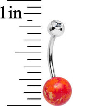 Load image into Gallery viewer, Clear Gem Orange Cerulean Cosmos Belly Ring
