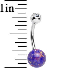 Load image into Gallery viewer, Clear Gem Twilight Tempest Purple Stone Belly Ring