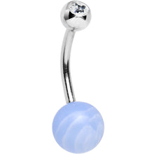 Load image into Gallery viewer, Clear Gem Perfect Cloudy Sky Light Blue Stone Belly Ring