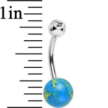 Load image into Gallery viewer, Clear Gem Terra Firma Planetary Aqua Stone Belly Ring