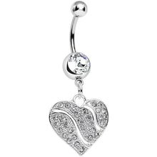 Load image into Gallery viewer, Clear Gem Sparkling Rivers of Love Heart Dangle Belly Ring