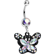 Load image into Gallery viewer, Aurora Gem Passionate Black Butterfly Dangle Belly Ring