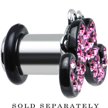Load image into Gallery viewer, 2G Pink Gem Paved Fancy Mustache Single Flare Steel Plug