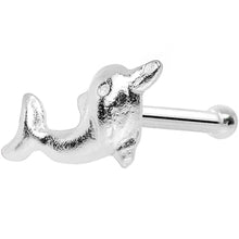 Load image into Gallery viewer, 22G 925 Sterling Silver Dancing Dolphin Nose Bone