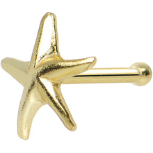 Load image into Gallery viewer, 22G 925 Sterling Silver Gold Plated Ocean Starfish Nose Bone