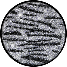 Load image into Gallery viewer, 1 inch Black Anodized Titanium Zebra Sugar Glitter Screw Fit Plug
