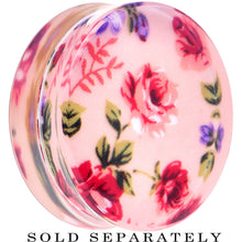 Load image into Gallery viewer, 32mm Acrylic Pink Grandma's Wallpaper Flowered Saddle Plug