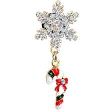 Load image into Gallery viewer, 2G Snowflake and Candy Cane Christmas Single Flare Dangle Plug