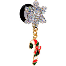 Load image into Gallery viewer, 0G Snowflake and Candy Cane Christmas Single Flare Dangle Plug Set