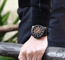 Load image into Gallery viewer, Men's Waterproof Elegant Sport Watch With Chronometers Day View, Leather Belts And Hardlex Scratch Resistant Glass Perfect Gift For Him