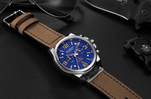 Load image into Gallery viewer, Retro Waterproof Watch With Chronometers Steel Case And Leather Belts Unique Design Excellent Look Perfect Gift For Your Man