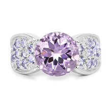 Load image into Gallery viewer, 4.07 Carat Genuine Amethyst & Tanzanite .925 Sterling Silver Ring