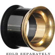 Load image into Gallery viewer, 1/2 Black and Gold IP Gleaming Screw Fit Tunnel