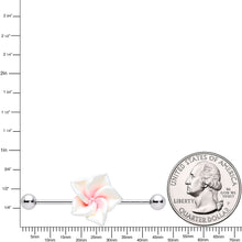 Load image into Gallery viewer, Pink White Beautiful Blossoming Flower Industrial Barbell 37mm