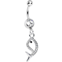Load image into Gallery viewer, Clear Gem Companion of Neptune Fish Dangle Belly Ring