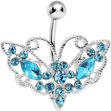 Load image into Gallery viewer, Aqua Gem Victorian Bewitching Butterfly Belly Ring