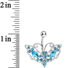 Load image into Gallery viewer, Aqua Gem Victorian Bewitching Butterfly Belly Ring