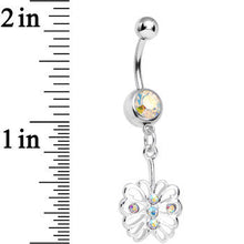Load image into Gallery viewer, Aurora Gem Fancy Blossoming Butterfly Dangle Belly Ring