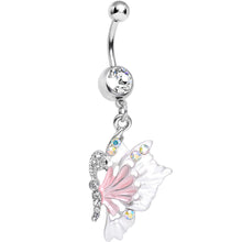 Load image into Gallery viewer, Clear Cubic Zirconia Captivating Butterfly Dangle Belly Ring