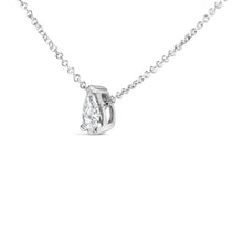 Load image into Gallery viewer, 14K White Gold 1/2 Cttw Pear Shape Lab-Grown Diamond 3-Prong Solitaire Pendant Necklace 18 Inch (F-G Color, VS2-SI1 Clarity)