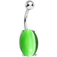 Load image into Gallery viewer, Green Opal Elliptical Belly Ring