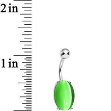 Load image into Gallery viewer, Green Opal Elliptical Belly Ring