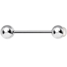 Load image into Gallery viewer, Pure as Snow White Faux Opal Barbell Tongue Ring