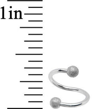 Load image into Gallery viewer, 16G 3/8 Silver Tone Sandblasted Ball Ends Spiral Twister Ring