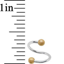 Load image into Gallery viewer, 16G 3/8 Gold Tone Sandblasted Ball Ends Spiral Twister Ring