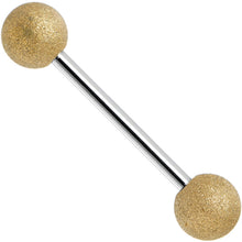 Load image into Gallery viewer, Gold Sandblasted Steel Barbell Tongue Ring