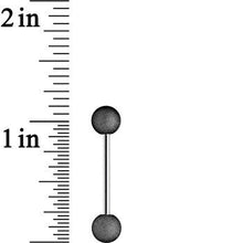 Load image into Gallery viewer, Black Sandblasted Steel Barbell Tongue Ring
