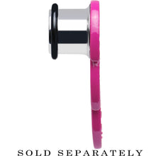 Load image into Gallery viewer, 1/2 Pink Gem Brilliant Angel Wing Single Flare Steel Plug