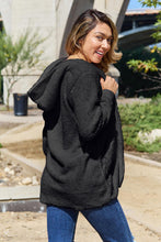 Load image into Gallery viewer, Women Full Size Teddy Hooded Jacket with Pockets Cozy Casual Jacket Comfortable Women Jacket