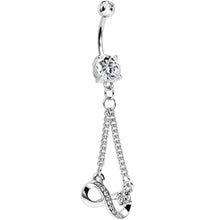 Load image into Gallery viewer, Clear Cubic Zirconia Dazzling Infinity Symbol Dangle Belly Ring