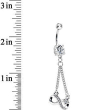 Load image into Gallery viewer, Clear Cubic Zirconia Dazzling Infinity Symbol Dangle Belly Ring