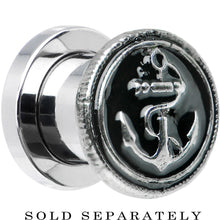 Load image into Gallery viewer, 0G Stainless Steel Vintage Nautical Anchor Screw Fit Plug