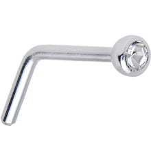 Load image into Gallery viewer, 20G Clear Gem Stainless Steel L-Shaped Nose Ring 1/4