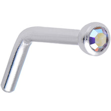 Load image into Gallery viewer, 18G Aurora Gem Stainless Steel L-Shaped Nose Ring 1/4