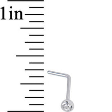 Load image into Gallery viewer, 22G Clear Gem Stainless Steel L-Shaped Nose Ring 1/4