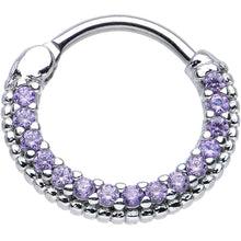 Load image into Gallery viewer, 16G 3/8 Tanzanite CZ Ring of Brilliance Septum Clicker
